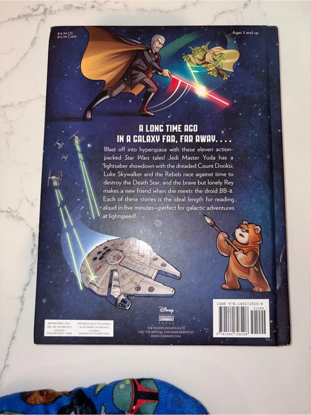 Kids Blue Star Wars Character Slip-On Socks with Five minute Star Wars stories